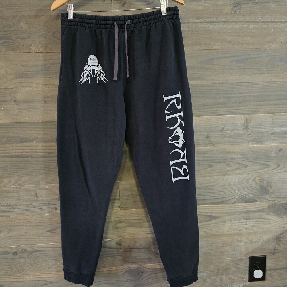 WWE Authentic Bray Wyatt Black Fleece Jogger Sweatpants Men's Large 2021 Logo